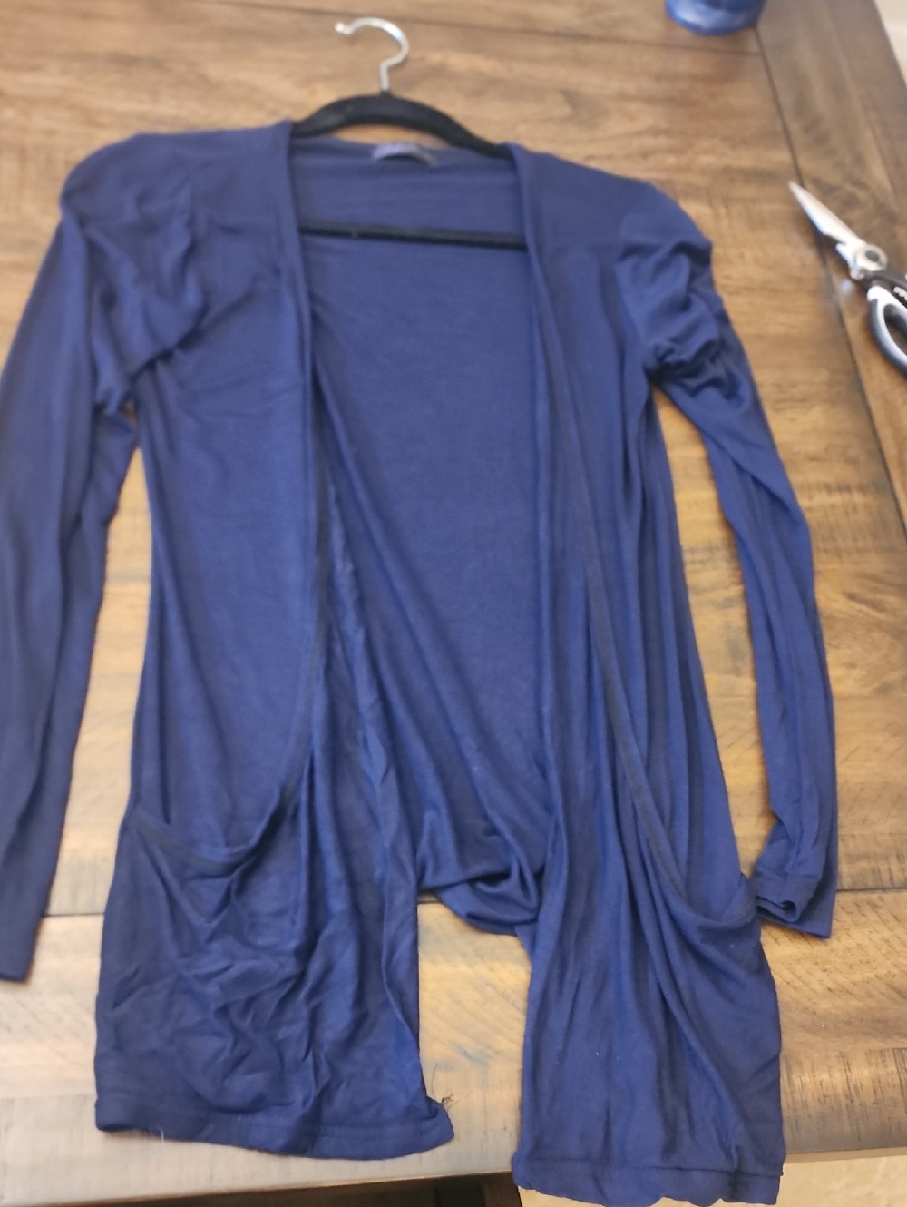 Style & Co. Navy Blue Open-Front Lightweight Cardigan